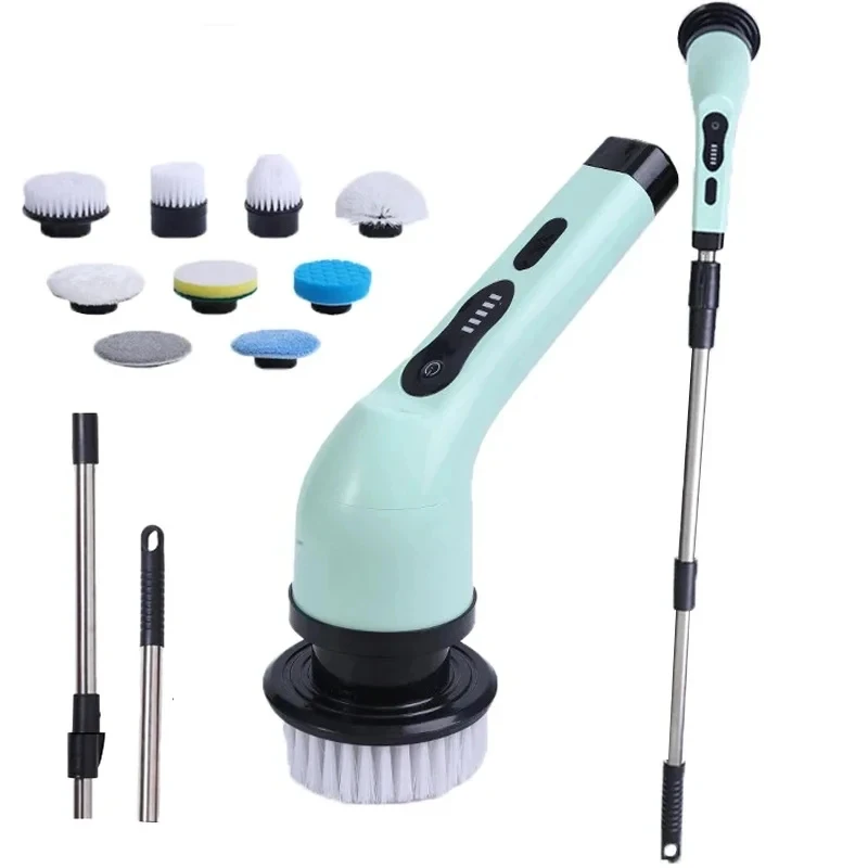 S97c6eb07df1e48f28b2303e9e911125ar.webp 9-in-1 Electric Spin Cleaning Scrubber Brush Set - Image 1