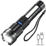 Rechargeable LED Flashlight with COB Work Light & 7 Modes